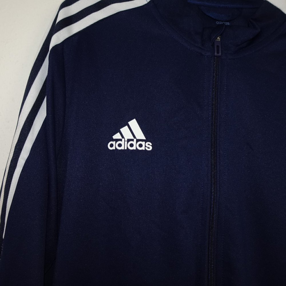 Adidas Tiro Track Jacket Women's Size 2X Blue Full Zip 3 Stripes Stand Collar - Picture 4 of 10